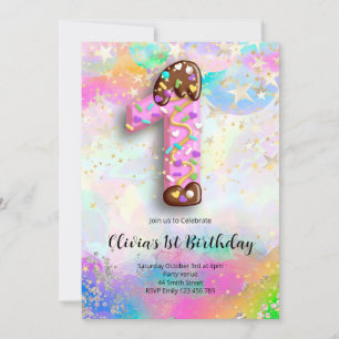 1st Birthday Girls Invitation