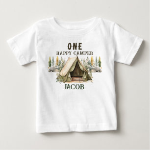 1st Birthday Happy Camper Kids Birthday Party Baby T-Shirt