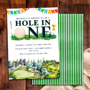 1st Birthday Hole in One Golf Birthday Par-Tee Invitation
