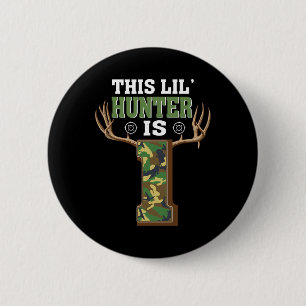 1st Birthday Hunting Deer 1 Year Old Hunter  6 Cm Round Badge