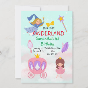 1st Birthday in Onederland Magical Wonderland invi Invitation