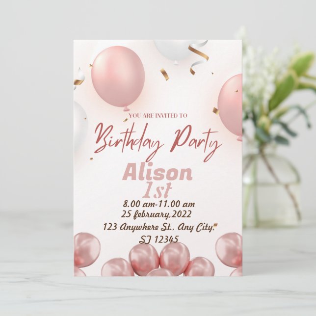 1st birthday invitation (Standing Front)