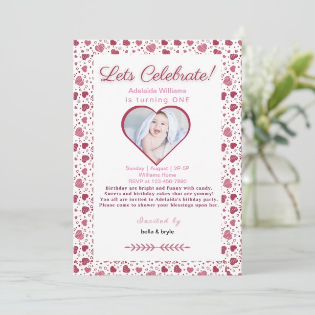 1st birthday invitation (Standing Front)