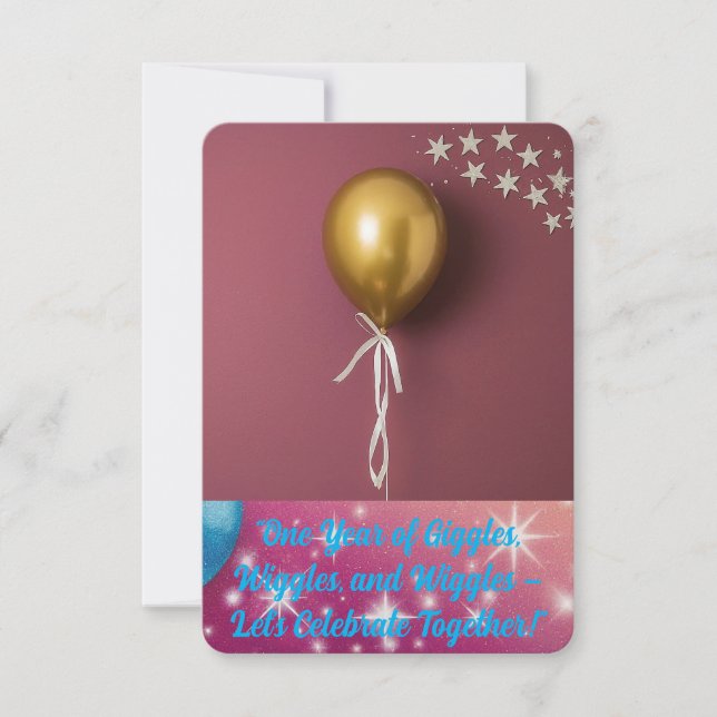 1st Birthday invitation card. (Front)