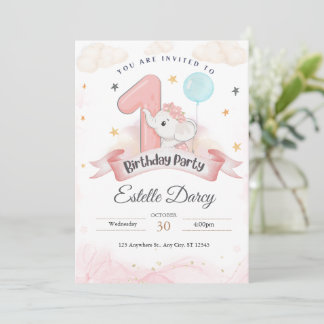 1st birthday invitation card - birthday card