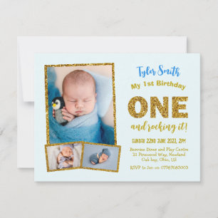 1st Birthday Invitation, ONE boys first birthday Invitation