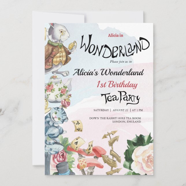 1st Birthday Invitation | Tea Party (Front)