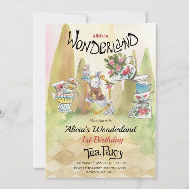 1st Birthday Invitation | Tea Party (Front)