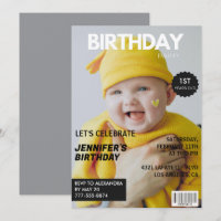 1st birthday invitations for him Magazine Cover