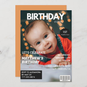1st birthday invitations for him Magazine Cover