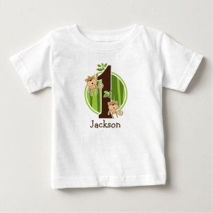 1st Birthday Jungle Monkeys Tshirt