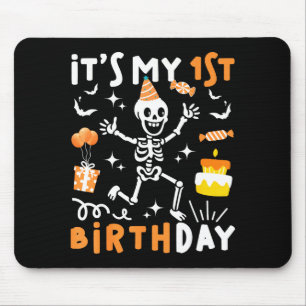 1st birthday kids funny skeleton 1st birthday mouse mat