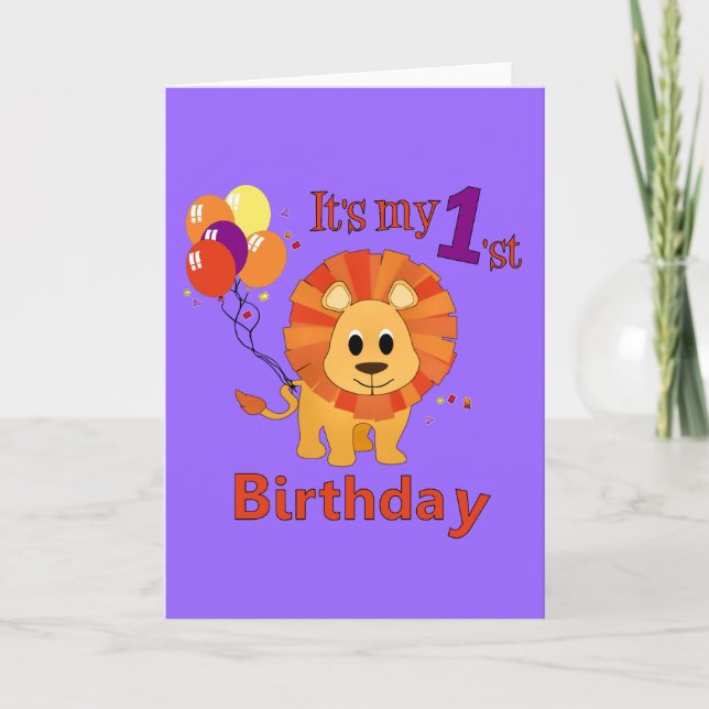 1st Birthday Lion Card (Front)