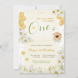1st Birthday Little Honey Sweety Bee Girl's First Invitation