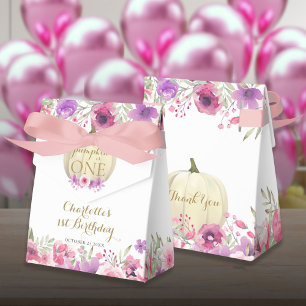 1st Birthday Little Pumpkin Floral Favour Box