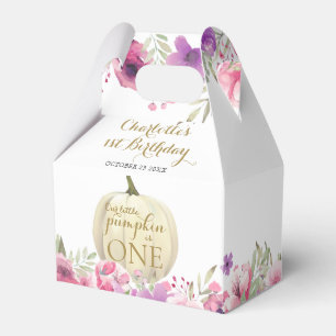 1st Birthday Little Pumpkin Floral Thank You Favour Box