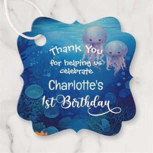 1st Birthday Mermaid Thank You Favour Tags