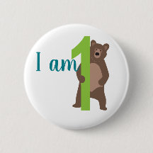 1st Birthday Modern Brown Bear