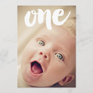 1st Birthday Number One Photo Overlay Invitation