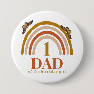 1st birthday of girl customized dad 7.5 cm round badge