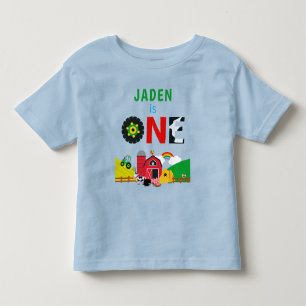 1st Birthday One Year Old Farm Birthday Toddler T-Shirt