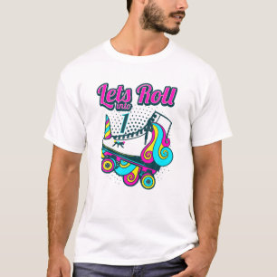 1St Birthday Outfit Unicorn Rolling Skate Lets Rol T-Shirt