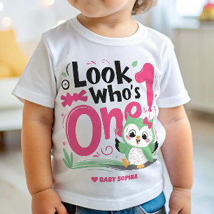 1st Birthday Owl Baby T-Shirt