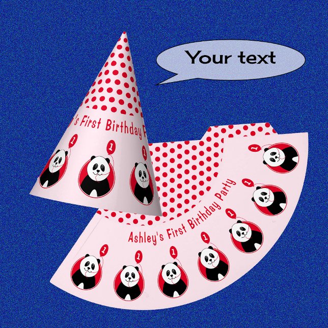 1st birthday panda kids party hat (Creator Uploaded)
