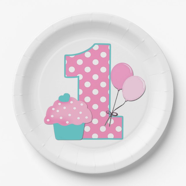 1st Birthday Paper Plate (Front)
