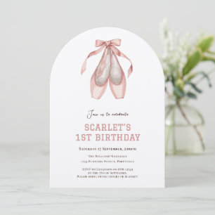1st Birthday Party Ballet Girl Invitation