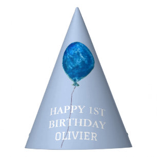 1st Birthday Party Celebration Blue Boy Kids Party Hat