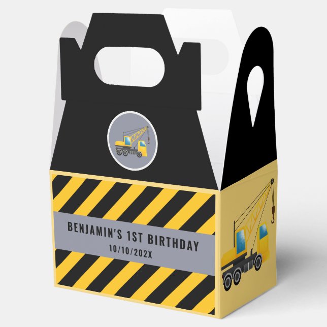 1st Birthday Party Construction Truck Thank You Favour Box (Opened)