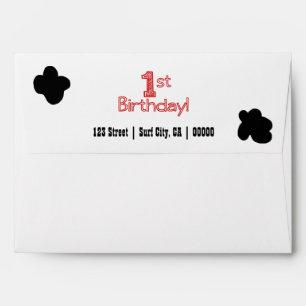 1st Birthday Party Envelope - Cow or Farm Theme