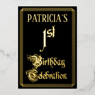 1st Birthday Party — Fancy Script & Custom Name