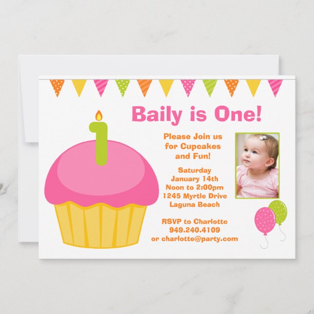 1st Birthday Party Invitation (Front)