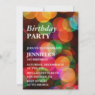 1st Birthday Party Invitation Confetti Sparkle