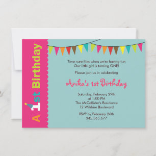 1st Birthday Party Invitation for Girls