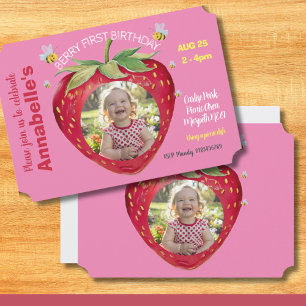 1st birthday party invite ticket Sweet One first