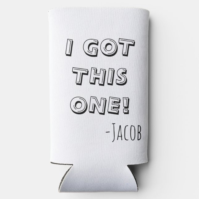 1st Birthday Party Little Boy Birthday Decor gift  Seltzer Can Cooler (Back)