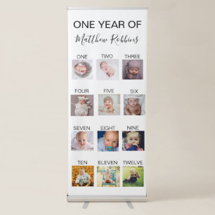 1st Birthday Party Photo milestone Retractable Banner