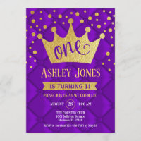 1st Birthday Party - Royal Purple Gold