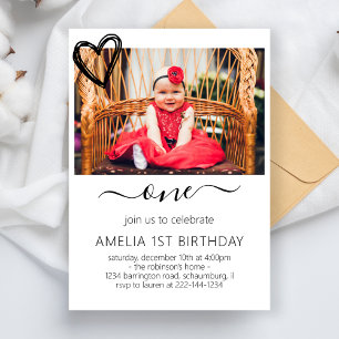1st Birthday Party Supplies One Year old Birthday Invitation