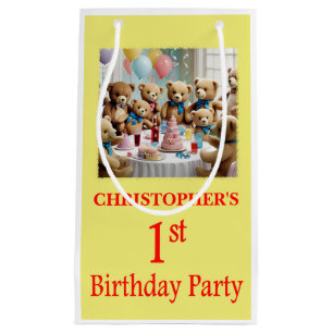 1st Birthday Party Teddy Bears Party Small Gift Bag