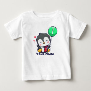 1st Birthday Penguin Baby T-Shirt