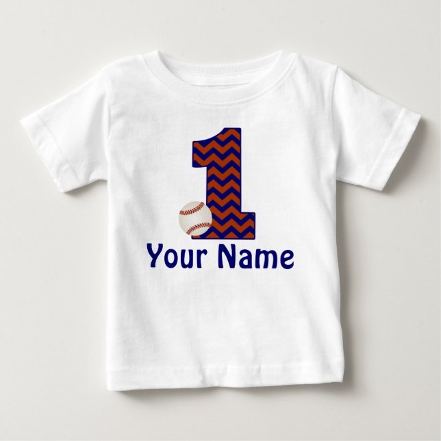1st Birthday Personalised Baseball Shirt (Front)