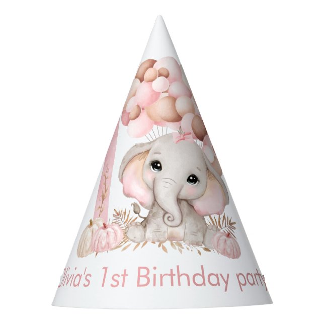1st Birthday Personalised Party Hat (Front)