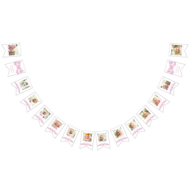 1st Birthday Photo Butterfly 12 Months Bunting (All)