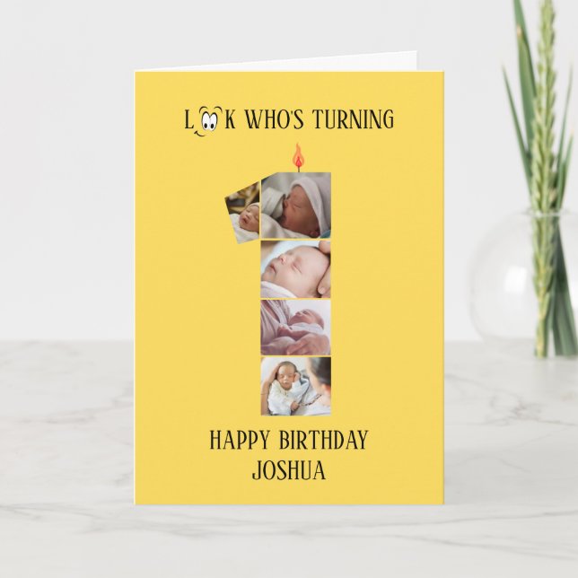 1st Birthday Photo Card (Front)