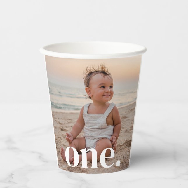 1st Birthday Photo - one Paper Cups (Front)