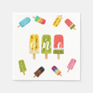 1st Birthday popsicle ice cream birthday party Napkin